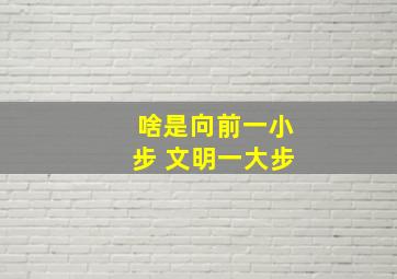 啥是向前一小步 文明一大步